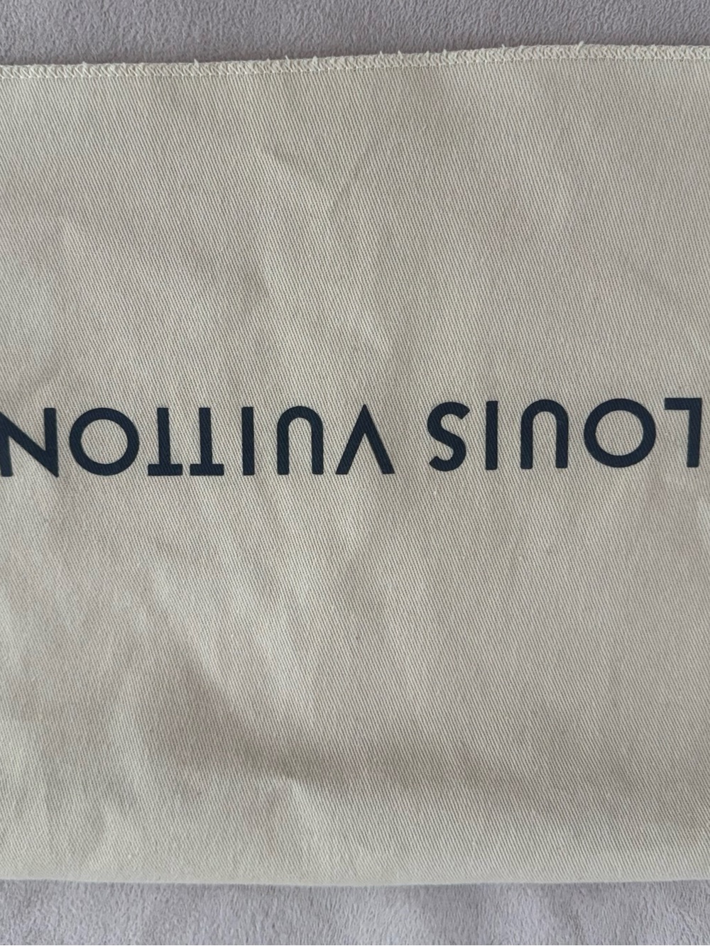 Louis Vuitton Beige and Navy Logo Cotton Dust Pouch